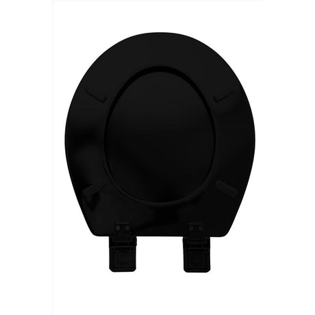Oakbrook Collection Laurel Round Black Wood Toilet Seat