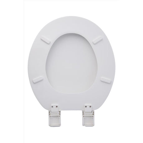 Oakbrook Collection Rockford Round White Wood Toilet Seat