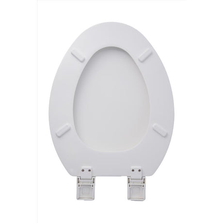 Oakbrook Collection Rockford Elongated White Wood Toilet Seat