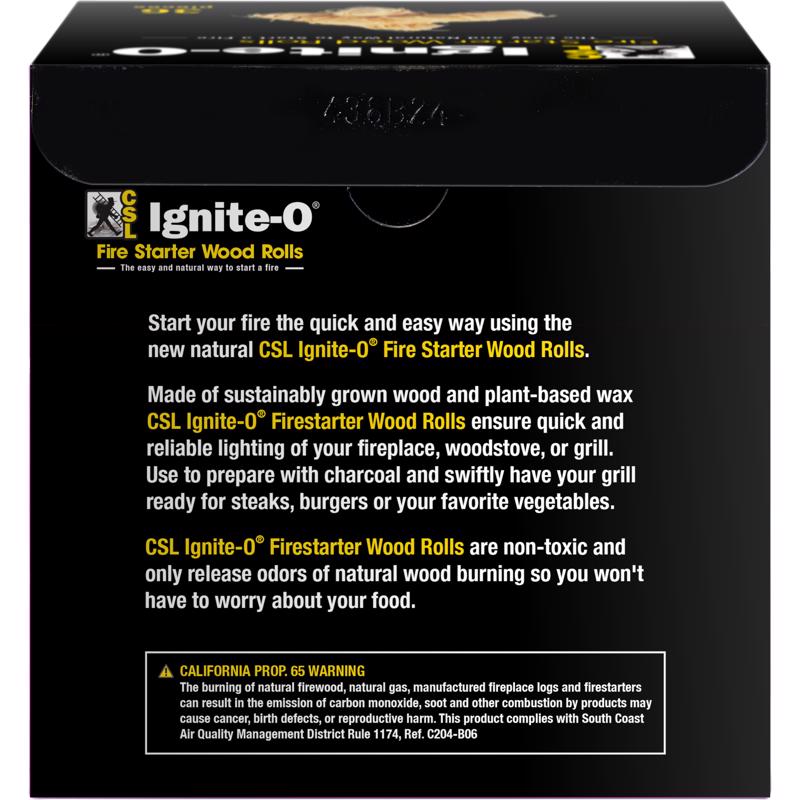 Ignite-O CSL Wood Fire Starter 8 min 36 pc, Pack of 12