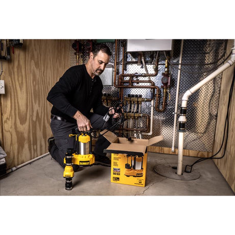 Dewalt 1 HP 7000 gph Stainless Steel Vertical Float Switch AC Submersible Sump Pump 10 ft/min
