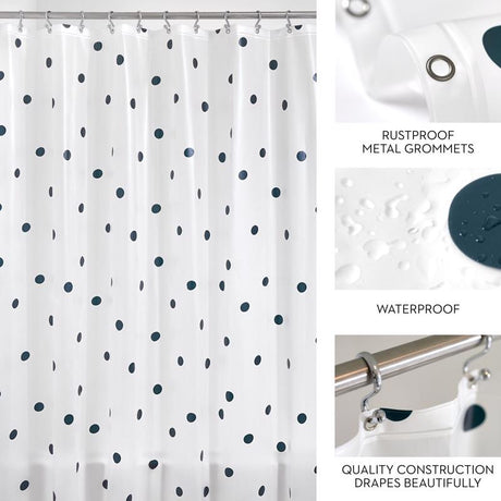 iDesign 72 in. H X 72 in. W White Frost Shower Curtain PEVA, Pack of 2
