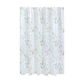iDesign 72 in. H X 72 in. W White Leaves Frost Shower Curtain PEVA, Pack of 2