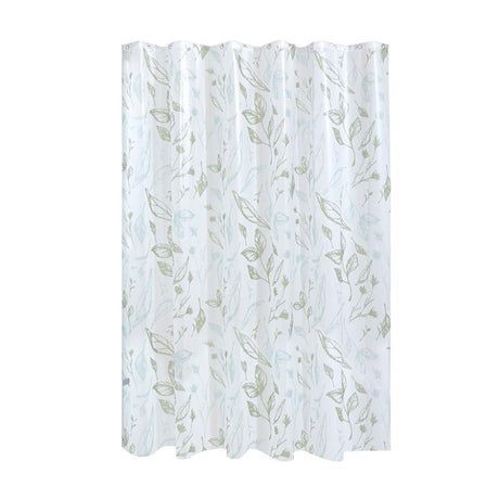 iDesign 72 in. H X 72 in. W White Leaves Frost Shower Curtain PEVA, Pack of 2