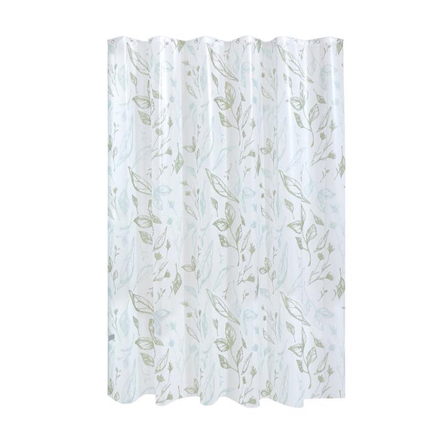 iDesign 72 in. H X 72 in. W White Leaves Frost Shower Curtain PEVA, Pack of 2
