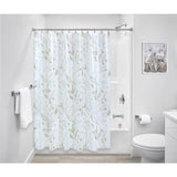iDesign 72 in. H X 72 in. W White Leaves Frost Shower Curtain PEVA, Pack of 2