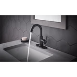 Oakbrook Collection Alexis Matte Black Modern Single-Handle Bathroom Sink Faucet 4 in.