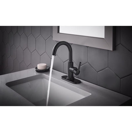 Oakbrook Collection Alexis Matte Black Modern Single-Handle Bathroom Sink Faucet 4 in.