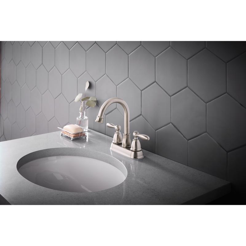 Oakbrook Collection Jennifer Brushed Nickel Traditional Centerset Bathroom Sink Faucet 4 in.