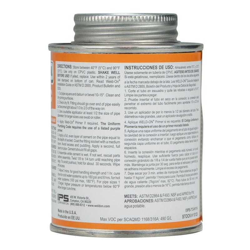 Weld-On 713 Orange Cement For CPVC 8 fl. oz.