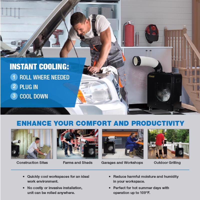 ProAire Perfect Aire 150 sq ft 1 speed 7000 BTU Portable Spot Cooler