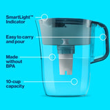 Brita Tahoe 10 cups Blue/Clear Water Filter Pitcher