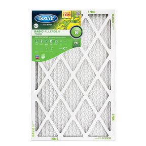 BestAir 16 in. W X 25 in. H X 1 in. 8 MERV Pleated Air Filter 3 pk, Pack of 4