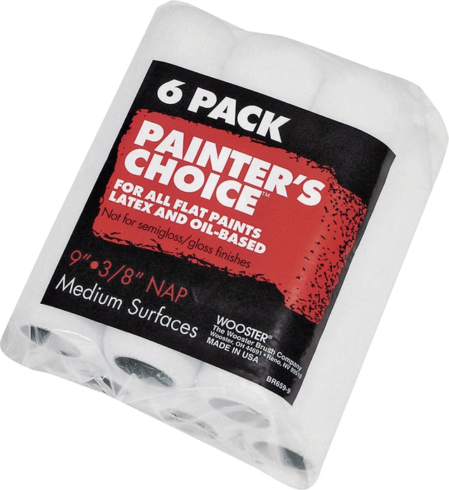 Wooster R959-9 Roller Cover, Mint Green, 3/8 in Thick Nap, 9 in L