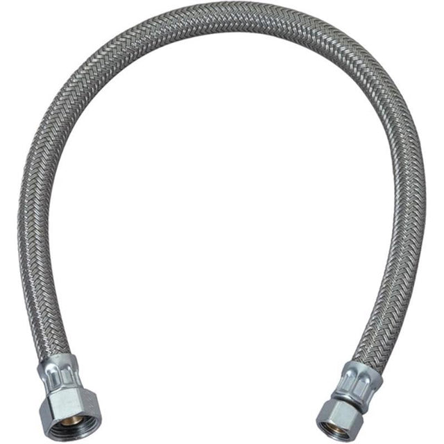 BrassCraft Plumbshop 1/2 in. FIP pc X 3/8 in. D Compression 20 in. Braided Stainless Steel Faucet Su