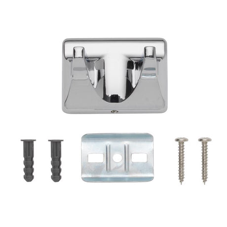 OakBrook Collection Chrome Silver Double Robe Hook