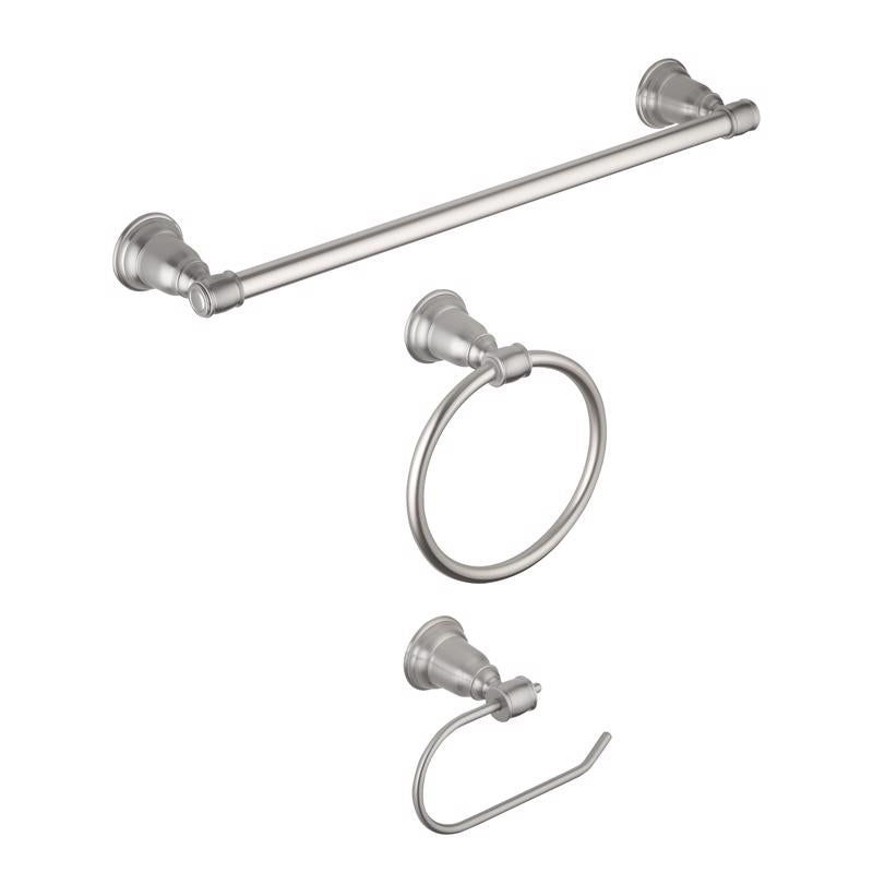 OakBrook Collection Brushed Nickel Silver Zinc Towel Holder