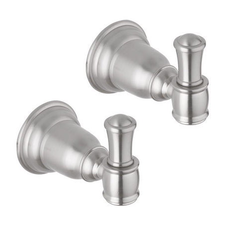 OakBrook Collection Brushed Nickel Silver Double Robe Hook