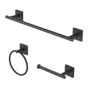 OakBrook Collection Matte Black Zinc Towel Bar Set