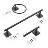 OakBrook Collection Matte Black Zinc Towel Bar Set