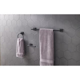 OakBrook Collection Matte Black Zinc Towel Bar Set