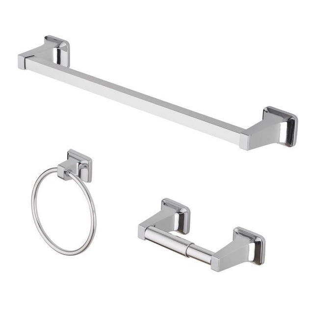 OakBrook Collection Chrome Silver Zinc Towel Bar Set
