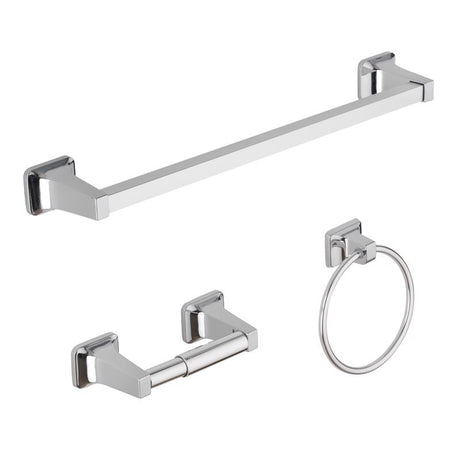 OakBrook Collection Chrome Silver Zinc Towel Bar Set