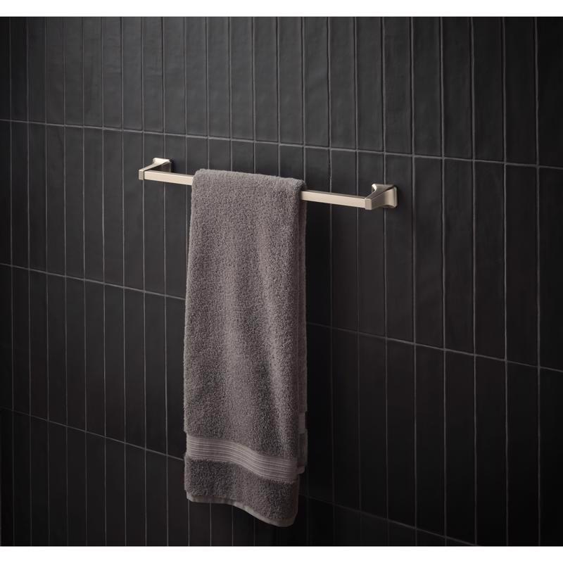 OakBrook Collection Brushed Nickel Towel Bar 25 in. L Die Cast Zinc