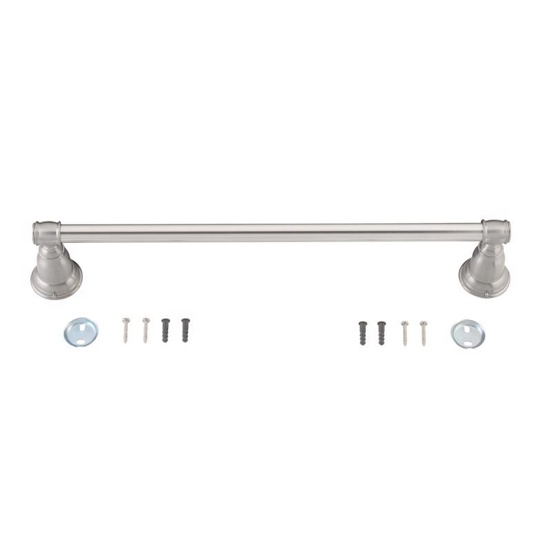 OakBrook Collection Brushed Nickel Towel Bar 18 in. L Die Cast Zinc