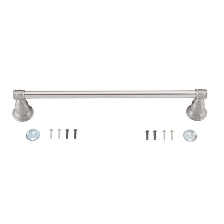 OakBrook Collection Brushed Nickel Towel Bar 18 in. L Die Cast Zinc