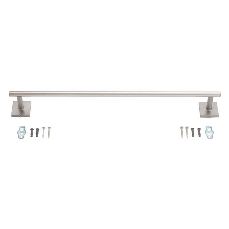 OakBrook Collection Brushed Nickel Towel Bar 24 in. L Die Cast Zinc
