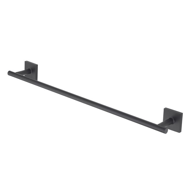 OakBrook Collection Matte Black Towel Bar 24 in. L Die Cast Zinc