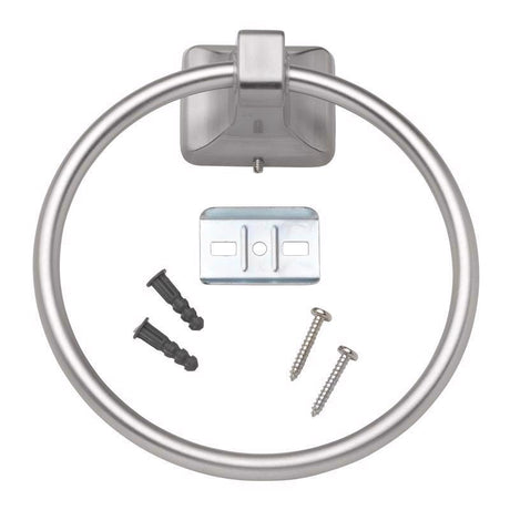 OakBrook Collection Brushed Nickel Towel Ring Die Cast Zinc