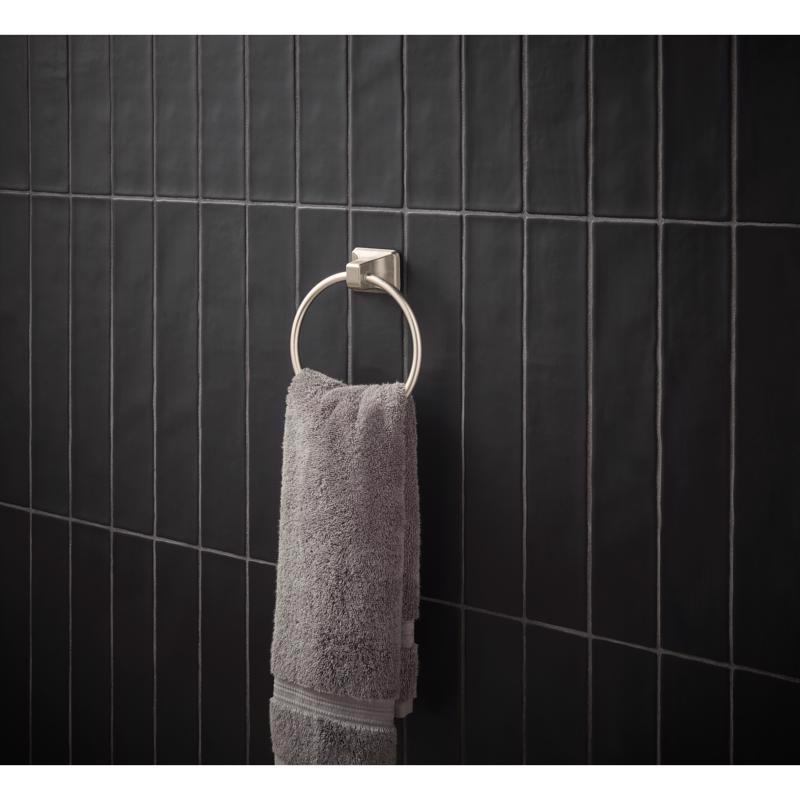 OakBrook Collection Brushed Nickel Towel Ring Die Cast Zinc