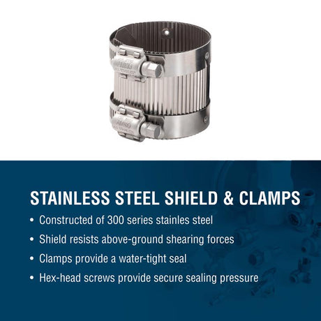 Proline BK Products 1-1/2 in. Hub Sizes X 1-1/2 in. D Hub Sizes Neoprene/Stainless Steel No Hub Coup