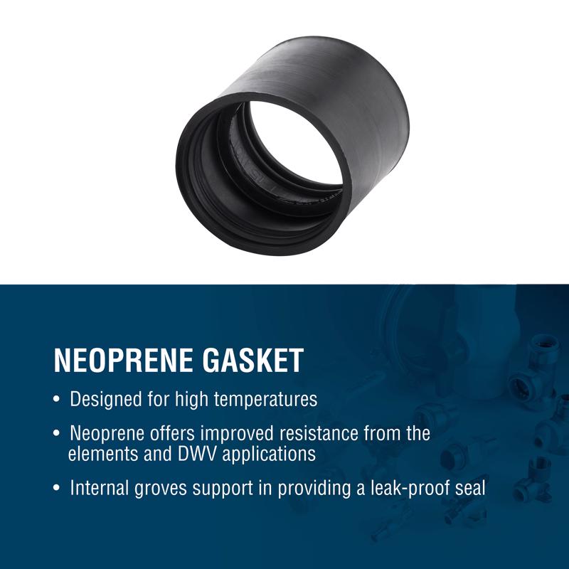 Proline BK Products 1-1/2 in. Hub Sizes X 1-1/2 in. D Hub Sizes Neoprene/Stainless Steel No Hub Coup