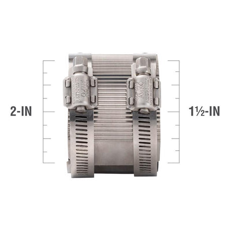 Proline BK Products 2 in. Hub Sizes X 1-1/2 in. D Hub Sizes Neoprene/Stainless Steel No Hub Coupling