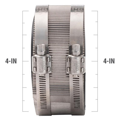 ProLine BK Products 4 in. Hub Sizes X 4 in. D Hub Sizes Neoprene/Stainless Steel No Hub Coupling 1 p