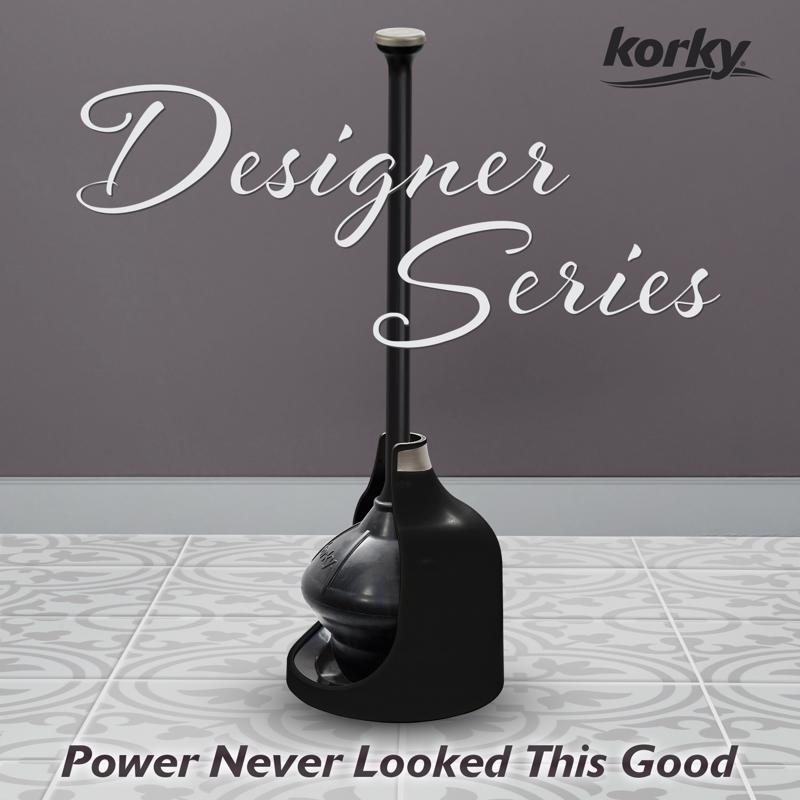 Korky Toilet Plunger and Caddy 13.75 in. L X 6 in. D, Pack of 4