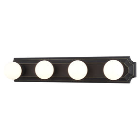 Boston Harbor 045234-VB Vanity Bar Fixture, 100 W, 4-Lamp, G Lamp, Steel Fixture, Venetian Bronze Fixture