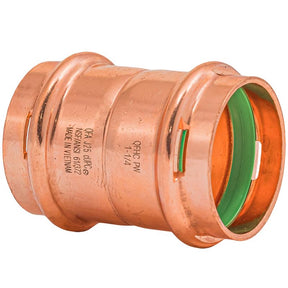 QuickFitting 1-1/4 in. Press in. Press in. Copper Coupling with Stop
