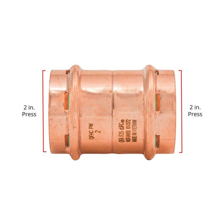 QuickFitting 2 in. Press in. Press in. Copper Coupling with Stop