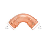 QuickFitting 2 in. Press in. Press in. Copper 90 Degree Elbow
