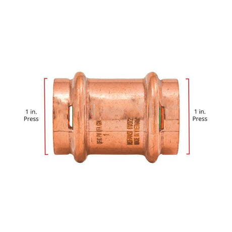 QuickFitting 1 in. Press in. Press in. Copper Coupling without Stop