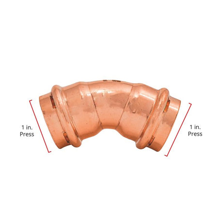 QuickFitting 1 in. Press in. Press in. Copper 45 Degree Elbow
