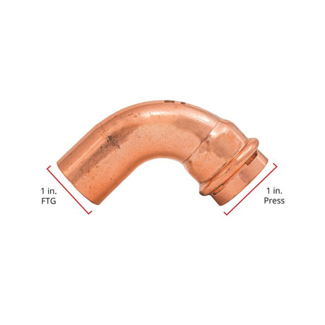 QuickFitting 1 in. Press in. FTG in. Copper 90 Degree Street Elbow
