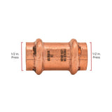 QuickFitting 1/2 in. Press in. Press in. Copper Coupling without Stop