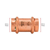 QuickFitting 3/4 in. Press in. Press in. Copper Coupling without Stop