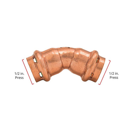 QuickFitting 1/2 in. Press in. Press in. Copper 45 Degree Elbow