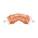 QuickFitting 3/4 in. Press in. Press in. Copper 45 Degree Elbow
